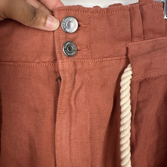 Veronica Beard Karter Paperbag Linen Belted High Rise Straight Leg Pants Sz 4 - Picture 7 of 10